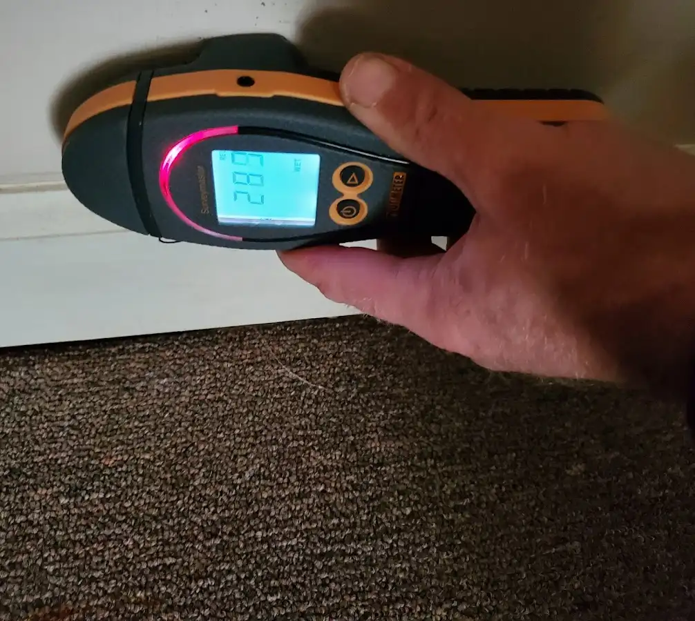 Moisture detection at baseboard during Mold Inspection & Testing in Hercules
